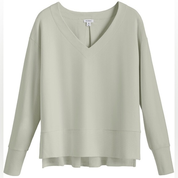 Cuyana / French Terry b neck Pleat-Back Sweatshirt medium M - Picture 2 of 7